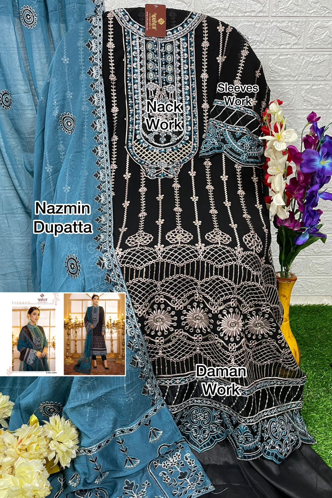 Mahnur Vol 12 Festive Wear Wholesale Georgette Pakistani Salwar Suits Catalog